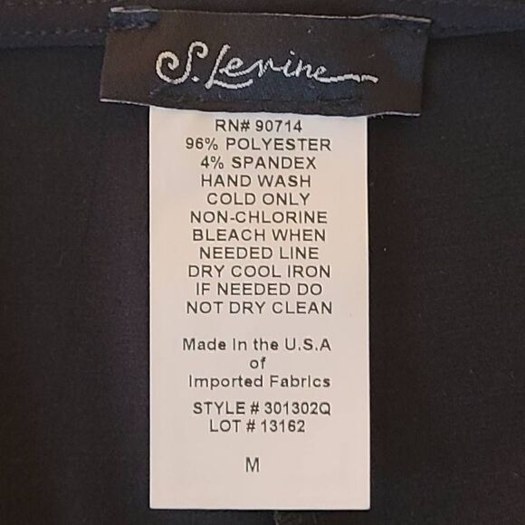 S Levine Womens Cold Shoulder Rhinestone Black Dressy Top Medium - Picture 6 of 11